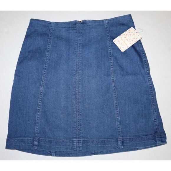 Free People OB504493 Women's Sz 8 Nautilus Blue Femme Denim Mini Skirt $50 - Picture 1 of 6